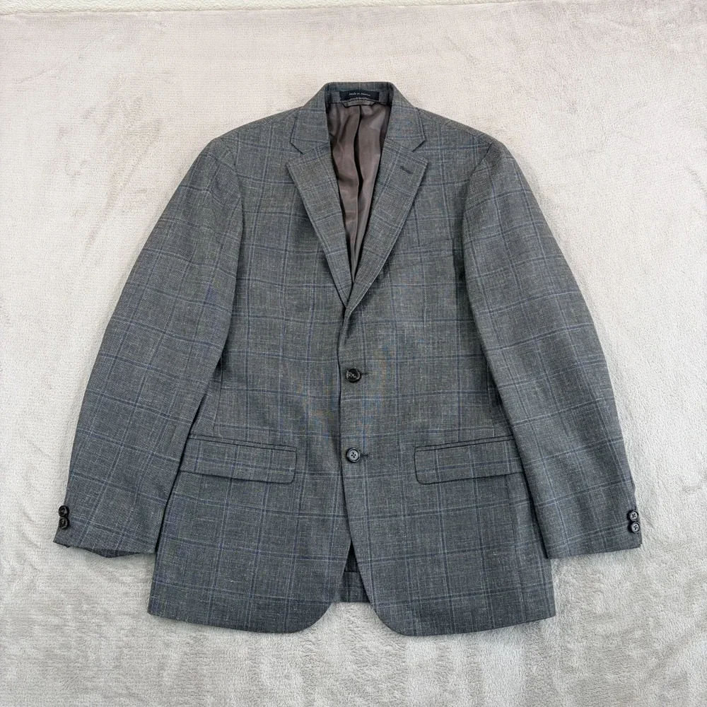 VTG Lauren Ralph Lauren Blazer Jacket Wool Silk Linen Blend WindowPane Men 38R